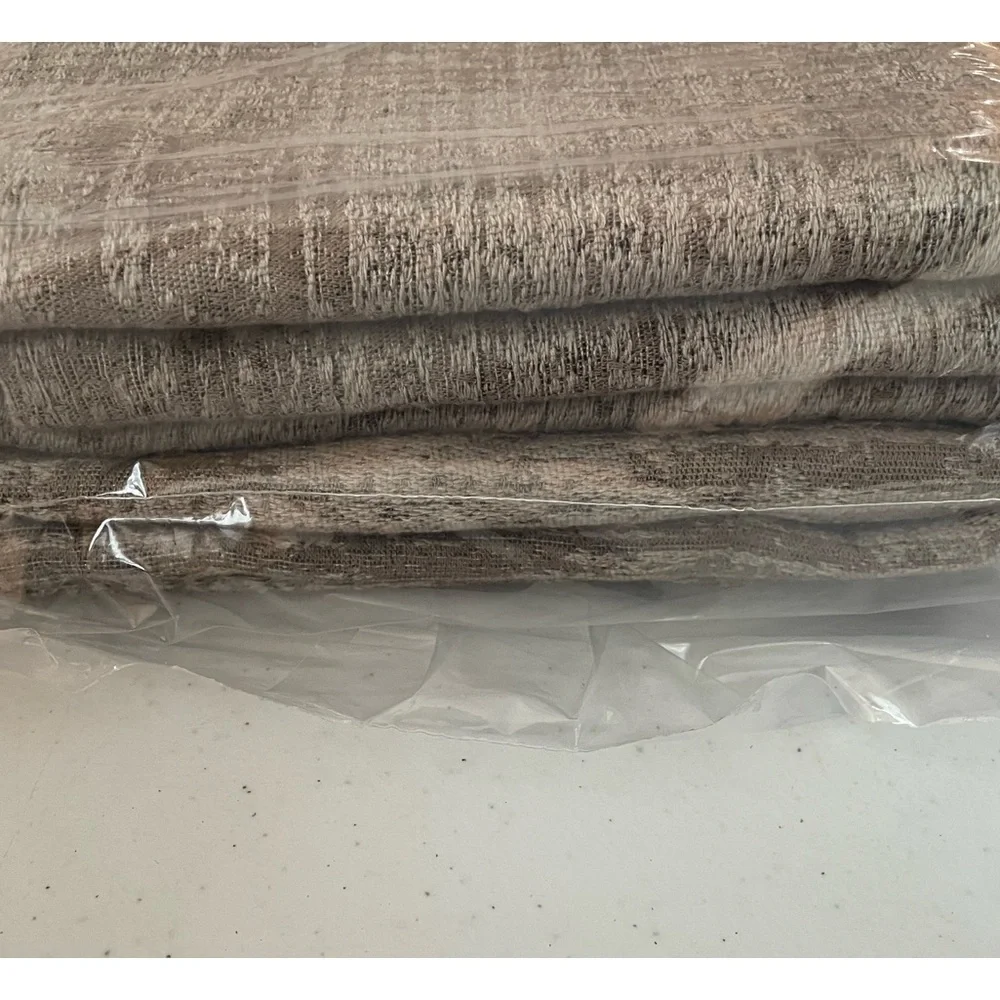 2 Restoration Hardware BRUSHSTROKE JACQUARD COTTON WOOL Euro Shams Mochaccino